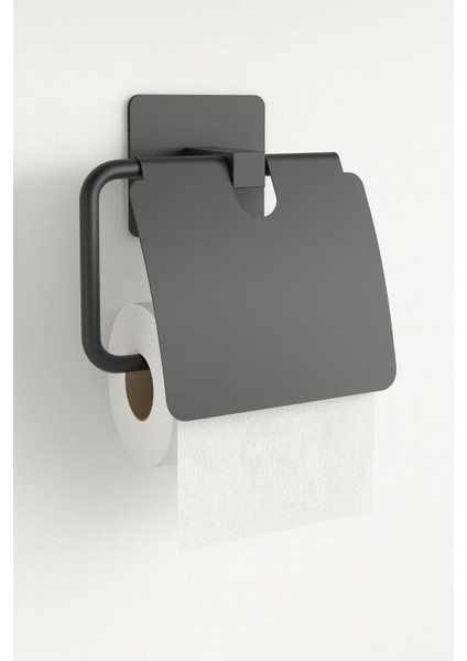 Yapışkanlı Kapaklı Siyah Tuvalet Kağıdı Tutacağı/tuvalet Wc Kağıtlık indirimleri
