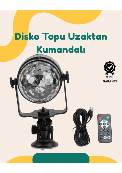 Müzik Ritmine Uyumlu 7 Modlu Renkli Disko Topu Işığı