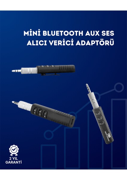 Kablolu Hoparlör ve Kulaklıklar Için Bluetooth Adaptör | Mini Boy, Klipsli, Taşınabilir