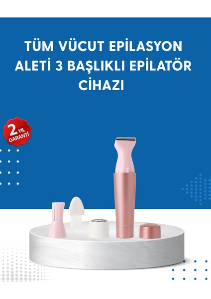 3 Başlıklı Taşınabilir Yüz ve Vücut Tüy Alma Makinesi
