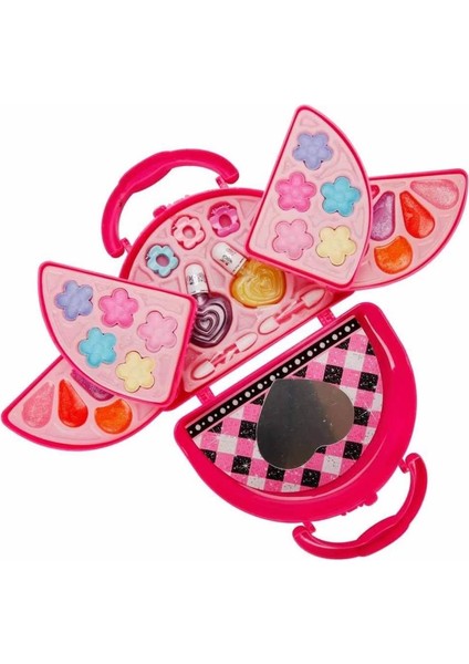 Bfs 4278 Pretty Pinky 3 Katlı Pembe Çantalı Makyaj Seti -Sunman