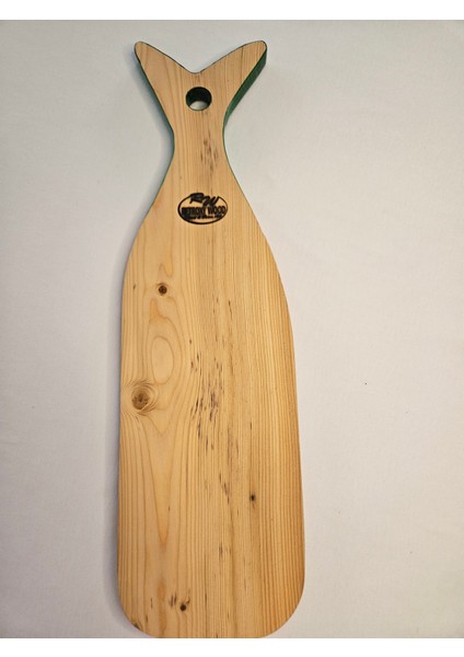 Doğal Sedir Ağacından Epoksi Sunumluk & Balık Model Yeşil-Beyaz fiyatları