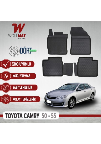 Toyota Camry 50 55 3D Havuzlu Paspas Seti