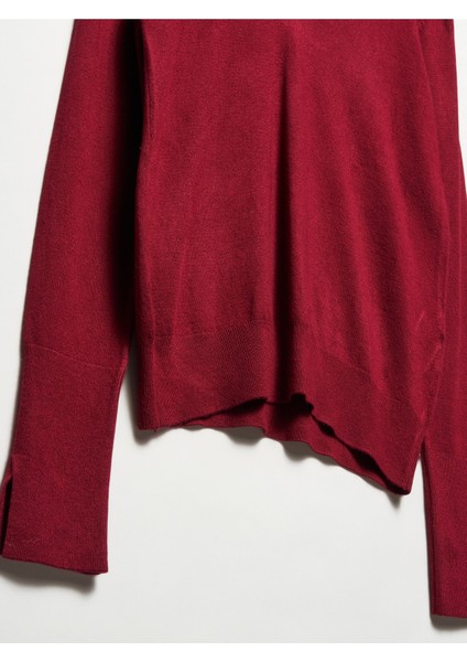 10427 V Yaka Kolu Yırtmaçlı Kazak-Yağ Yeşil fiyatları