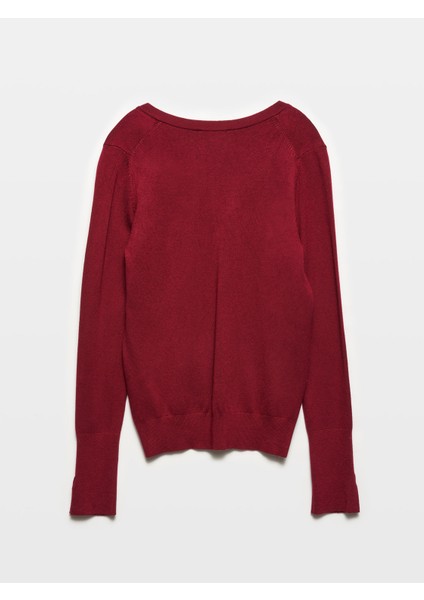 10427 V Yaka Kolu Yırtmaçlı Kazak-Yağ Yeşil modelleri