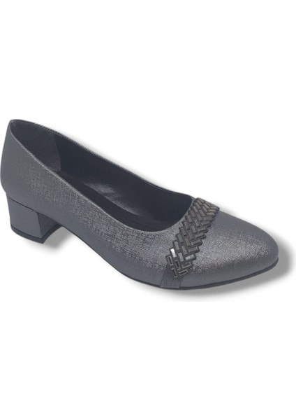 730 Kadın Platin Pırıltılı Taşlı Alçak Topuklu Ayakkabı fiyatları