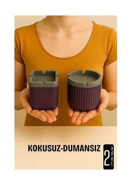 Bfs Kokusuz Dumansız Küllük - 2 Li Küllük Seti Kafe Küllüğü Restoran Küllüğü Masaüstü