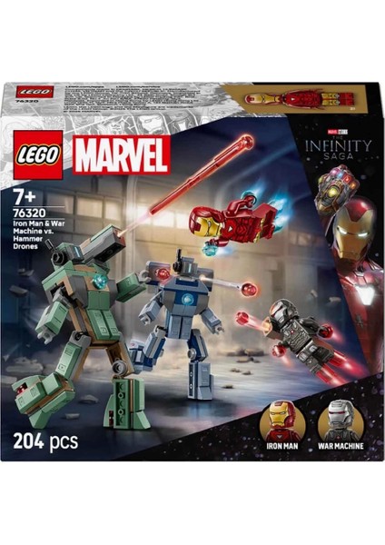 Bfs LEGO Marvel Iron Man ve War Machine, Hammer Insansız Hava Araçlarına Karşı 76320 fırsatları