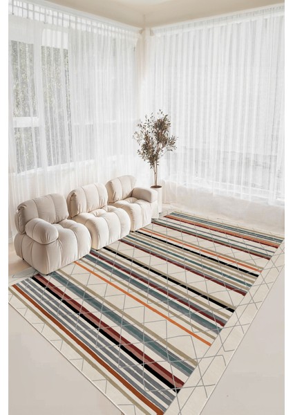 Dekoratif Yıkanabilir, Kaymaz Tabanlı, Salon Oturma Odası Halısı - WOOSOFTKECE010