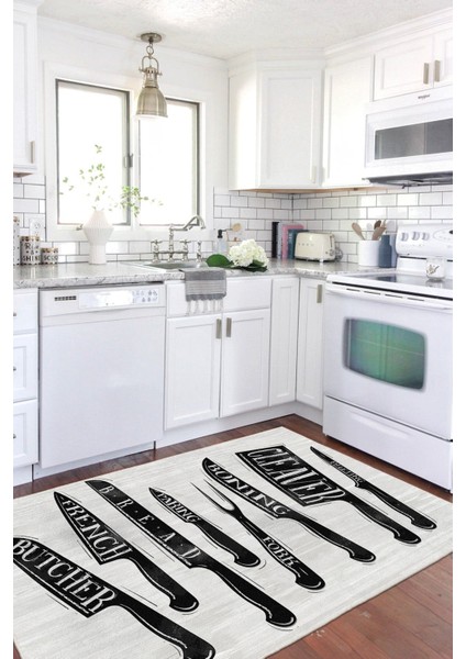 Dekoratif Yıkanabilir, Kaymaz Tabanlı, Modern Mutfak Halısı - FR245 fiyatları