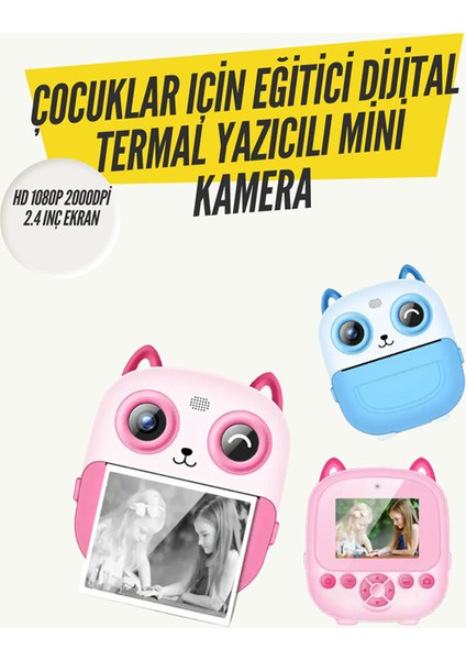 2.4” Ekranlı Mini Kamera – 1080P Kayıt + Mürekkepsiz Yazdırma