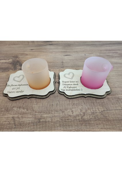 Ahşap Kahve Fincanı Altlığı Kahverengi – Bardak Altlığı Dekoratif Sunumluk