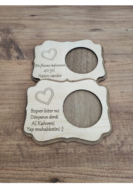 Ahşap Kahve Fincanı Altlığı Kahverengi – Bardak Altlığı Dekoratif Sunumluk fiyatları