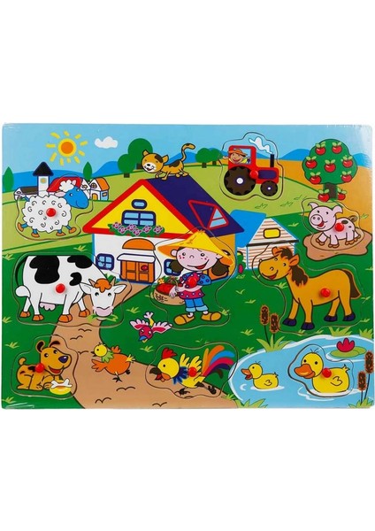 Bfs Tahta Raptiyeli Bultak Çiftlik Puzzle 9 Parça