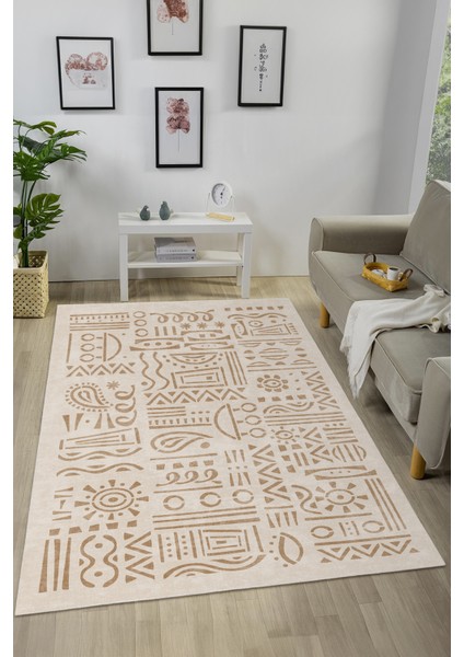 Dekoratif Yıkanabilir, Kaymaz Tabanlı, Modern Salon Oturma Odası Halısı - FR216 fiyatları