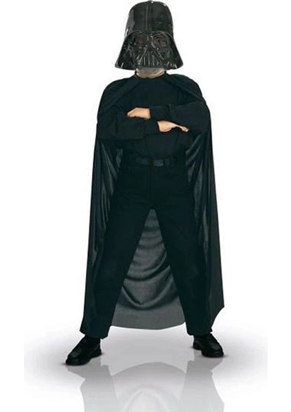 Çocuk Boy Yıldız Savaşları Wars Darth V Maskesi ve 90 cm Pelerin Seti Siyah fırsatları