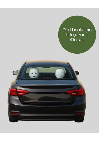 Bestonly Komik Tasarımlı 4’lü Araç Kafalık Kılıfı Polyester Kumaş indirimleri