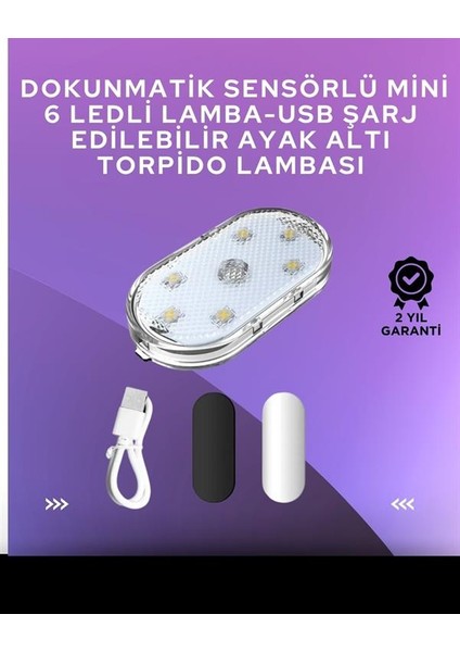 USB Şarjlı, 3 Saat Kesintisiz Çalışan Araba Atmosfer Işıkları
