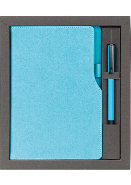Karabük Hediyelik Set. Turkuaz Defter ve Turkuaz Kalem