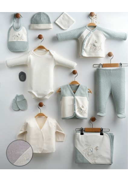 0-3 Ay Bebek Unisex Gaye Organik Kind Nakışlı 10 Lu Body/zıbın Seti
