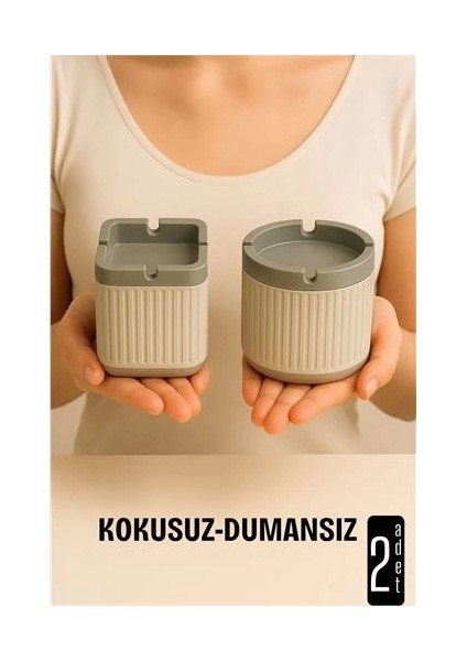 Bfs Kokusuz Dumansız Küllük - 2 Li Küllük Seti Kafe Küllüğü Restoran Küllüğü Masaüstü