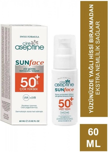 Bfs Cire Aseptine Sun Yüz Güneş Koruyucu Losyon 50 Spf 60ML