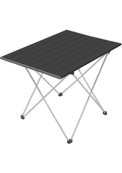 Portatif Alüminyum Katlanır Eko Kamp Masası Büyük 66X47X52CM Siyah