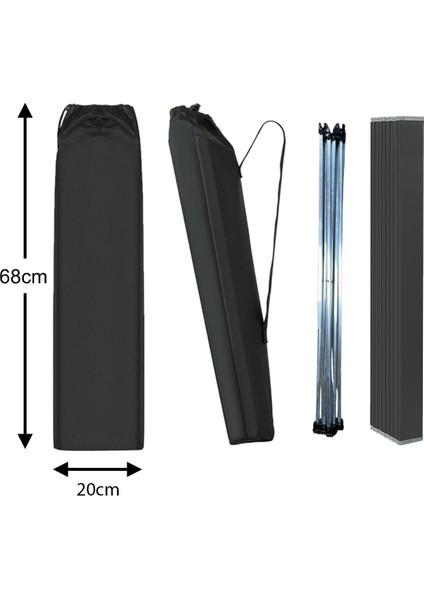 Portatif Alüminyum Katlanır Eko Kamp Masası Büyük 66X47X52CM Siyah fırsatları