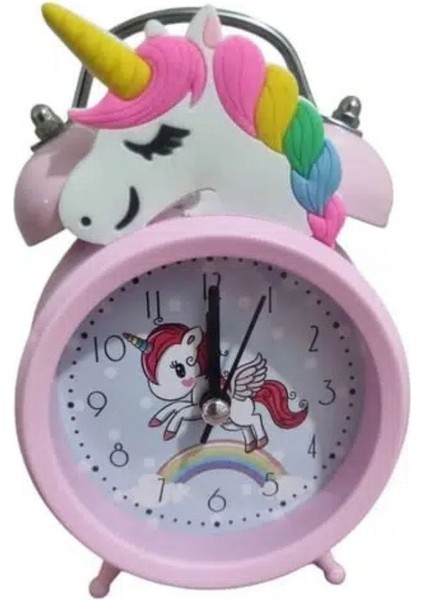 Unicorn Tasarımlı Pembe Alarmlı Masa Çalar Saati – Çocuk Odası ve Hediyelik Saat fiyatları