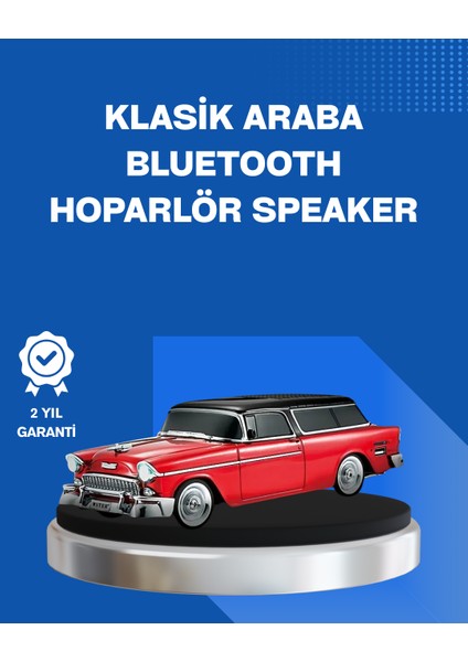 Retro Araba Şekilli Kablosuz Bluetooth Hoparlör
