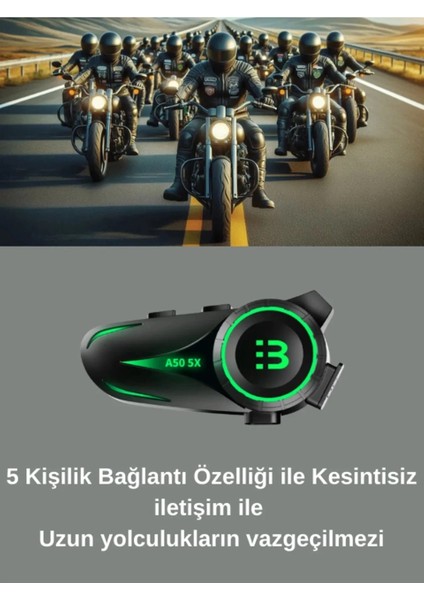 A50 5x Motor Kask Kulaklık Rgb Bluetooth Motosiklet Kulaklık Intercom 5 Kişi Eşleşme fiyatları
