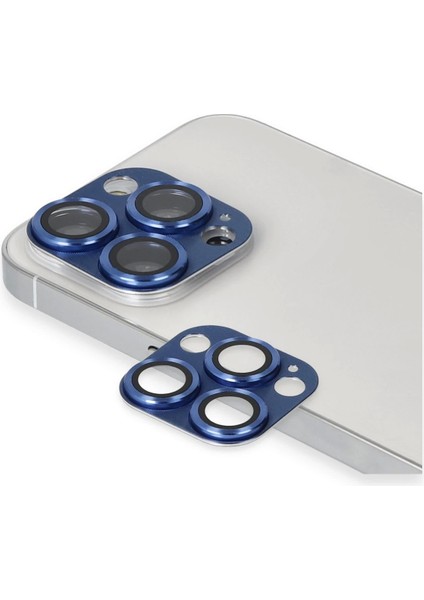 Bfs iPhone 13 Pro Max Pers Alüminyum Kamera Lens - Lacivert modelleri