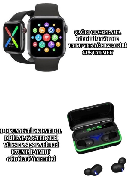 Ucuz ve Kaliteli Kulaklıklı Saat Seti Bluetooth Bağlantılı Akıllı Saat ve Kulaklık fiyatları
