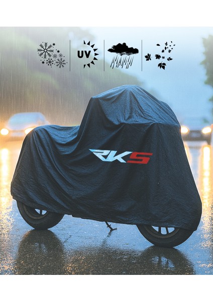 Rks Blazer 50 Xr Max Motor Branda Siyah Su Geçirmez Logolu Motosiklet Brandası