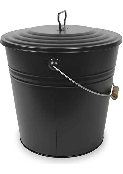 15 Litre Kapaklı Metal Siyah Kova - Çok Amaçlı Saklama Kabı ve Saksı (30x27/23 cm) indirimleri