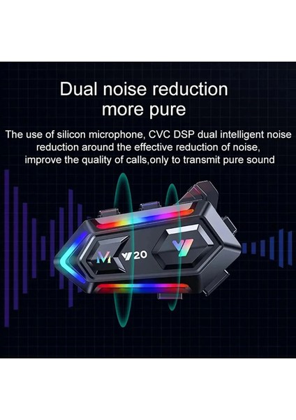 Y20 Motor Kurye Kask Kulaklık Rgb Modlu Bluetooth Motosiklet Kulaklık 5.3 Bluetooth Interkom indirimleri