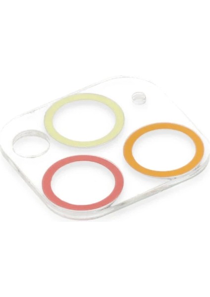 Bfs iPhone 11 Pro Max Renkli Kamera Lens Koruma Cam - Turuncu-Kırmızı modelleri