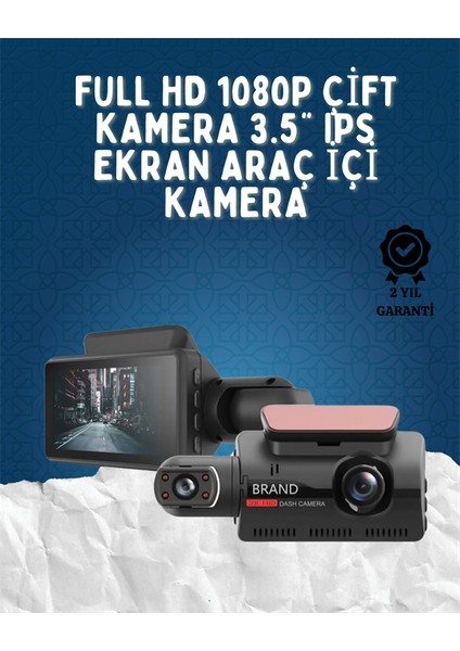 3 Inç IPS Ekranlı Çift Lensli 1080P Araç Kamerası – Wifi & Gece Görüşlü Güvenlik