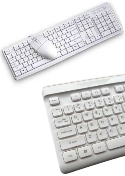 Kablosuz Klavye Mouse Seti Beyaz Q Klavye Tüm Cihazlara Uyumlu fiyatları