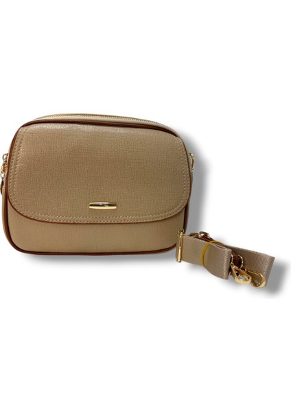 318-26 Deri 3 Bölmeli Çapraz Omuz Askılı Kadın çanta