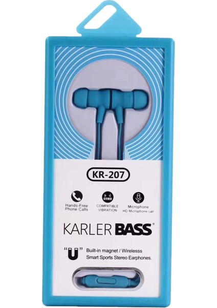 Bfs KR-207 Mıknatıslı Kablolu Kulaklık - Mavi