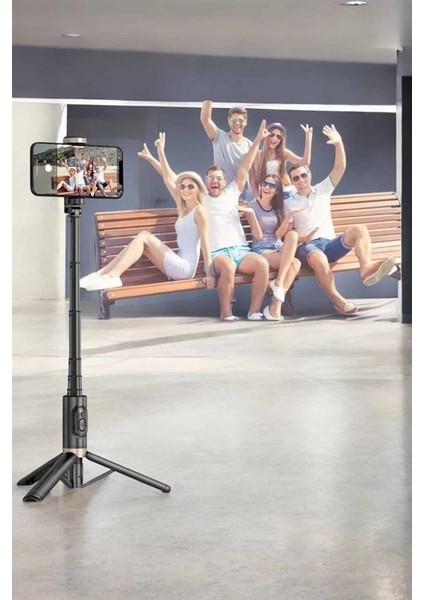 Selfie Çubuğu Tripod Kumandalı Telefon Tutucu Siyah modelleri