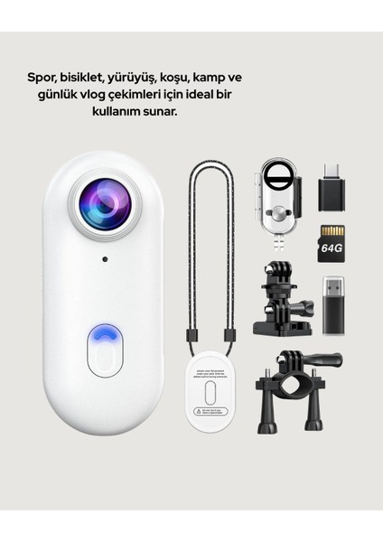 Geniş Açı Lensli Wifi Spor ve Vlog Kamerası indirimleri