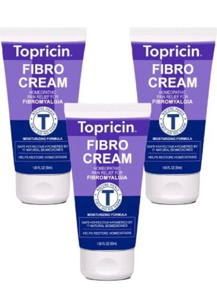 Topricin Fibro Kas Bel Bacak Sırt Ağrılarını Teskin Edici Masaj ve Bakım Kremi 50 ml x 3 Ad