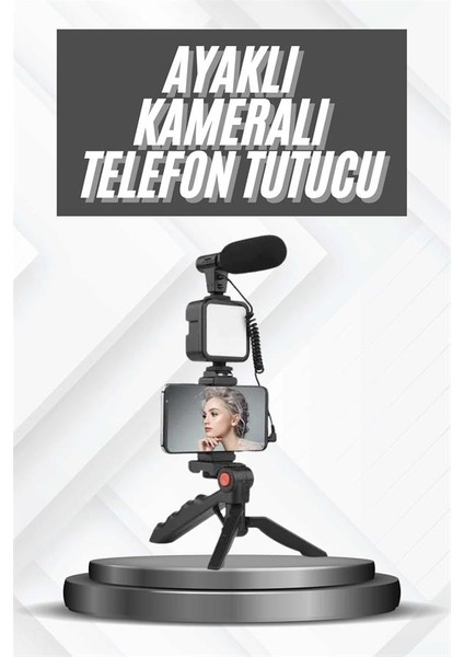 Telefon Tutucu Mikrofonlu Işıklı Youtuber Video Kayıt fiyatları