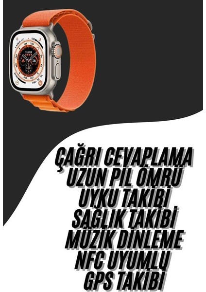 Ultra Max Kordon Kilitli Akıllı Saat Amoled Ekran Titreşimli Çağrı Cevaplayabilen
