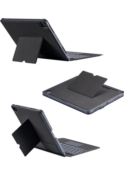 Bfs T5509D iPad Pro 12.9 (2022) Kılıf Palermo Ledli Klavyeli Standlı Tablet Kılıfı - Siyah modelleri