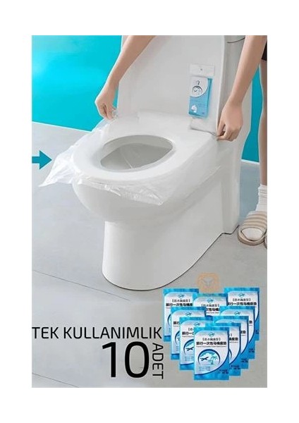 Bfs Klozet Kapağı Kılıfı Hijyenik Seyahat Tek Kullanımlık Klozet Wc Örtüsü 10 Adet