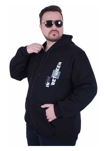 Mocgrande Büyük Beden Kapüşonlu Fermuarlı 3ip Sweat In Between 25717 Sıyah fiyatları