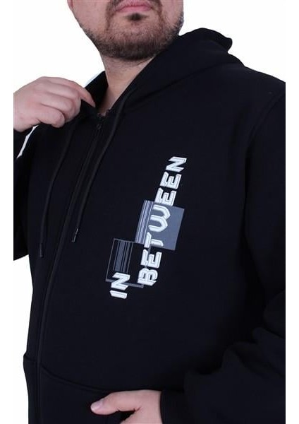 Mocgrande Büyük Beden Kapüşonlu Fermuarlı 3ip Sweat In Between 25717 Sıyah fırsatları